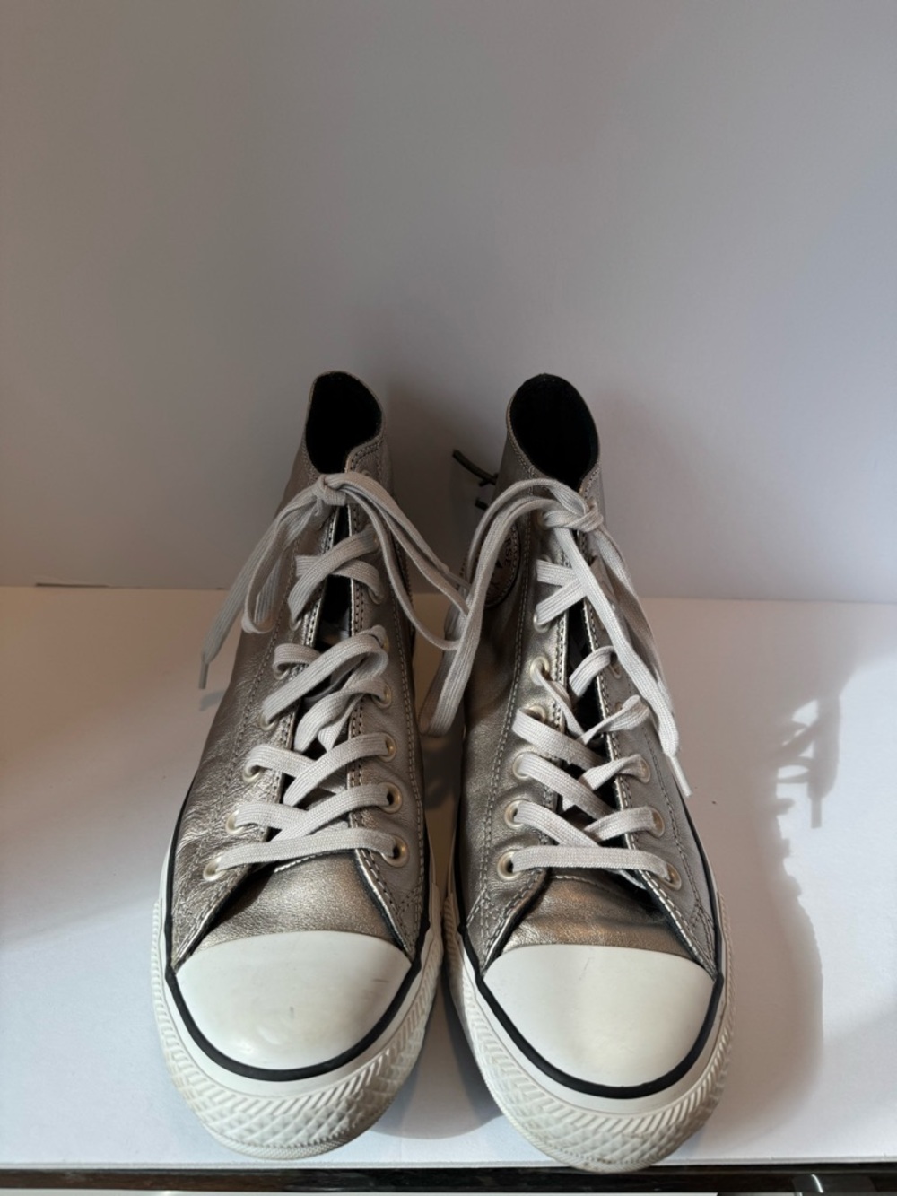 Converse Tri Zip Metallic Silver High-Top Sneakers - US Women 10 or 8 Men